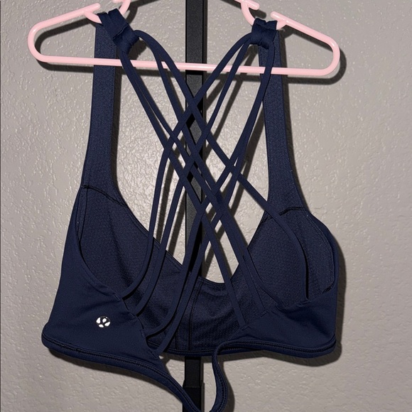 Lululemon Navy Blue Strappy Sports Bra - Picture 2 of 4